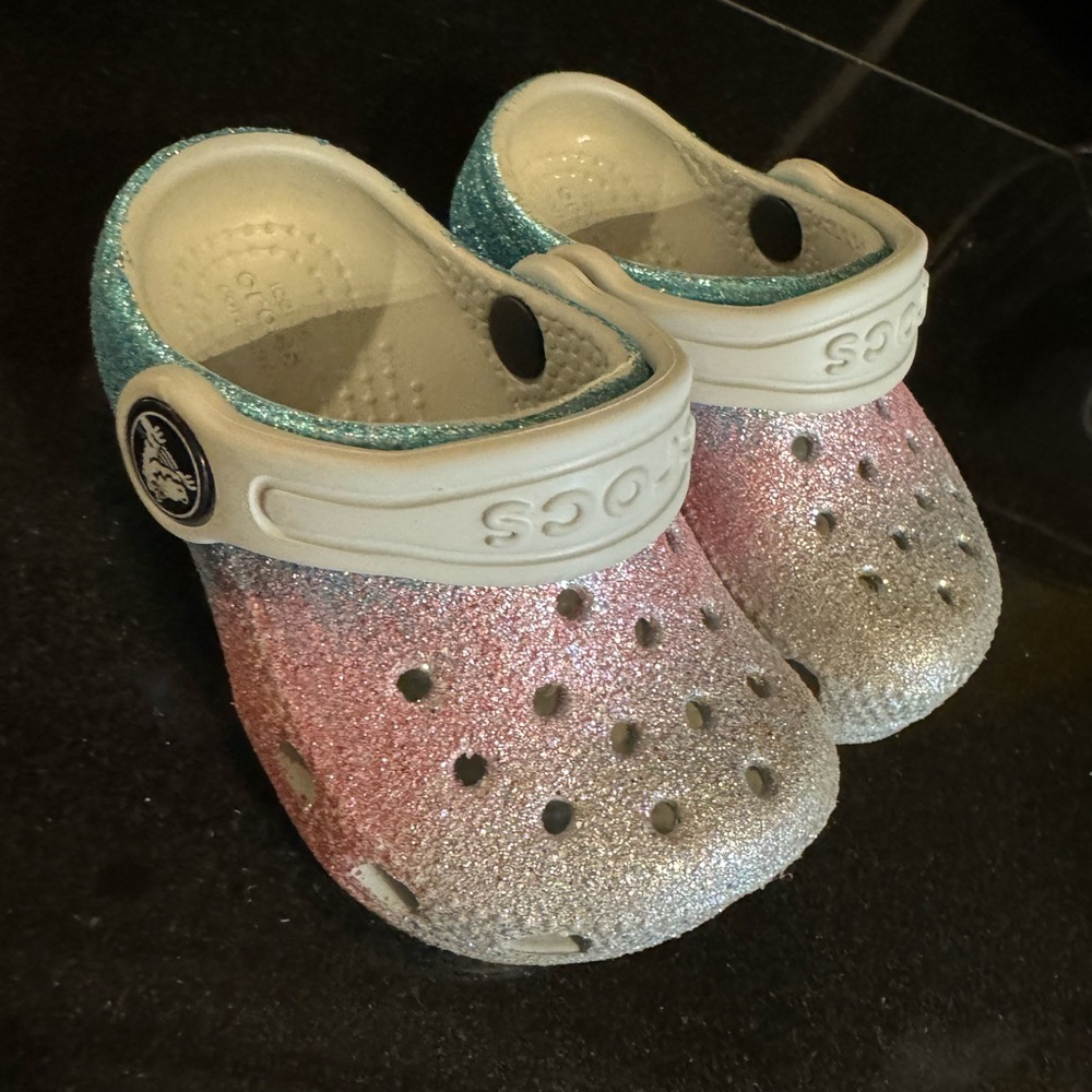Baby girl glitter crocs